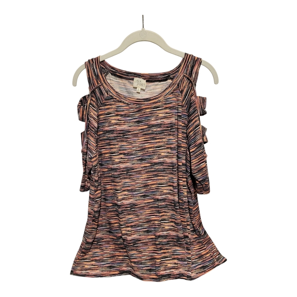 Ava James 3/4 Sleeve Cut Out Blouse (S0009)